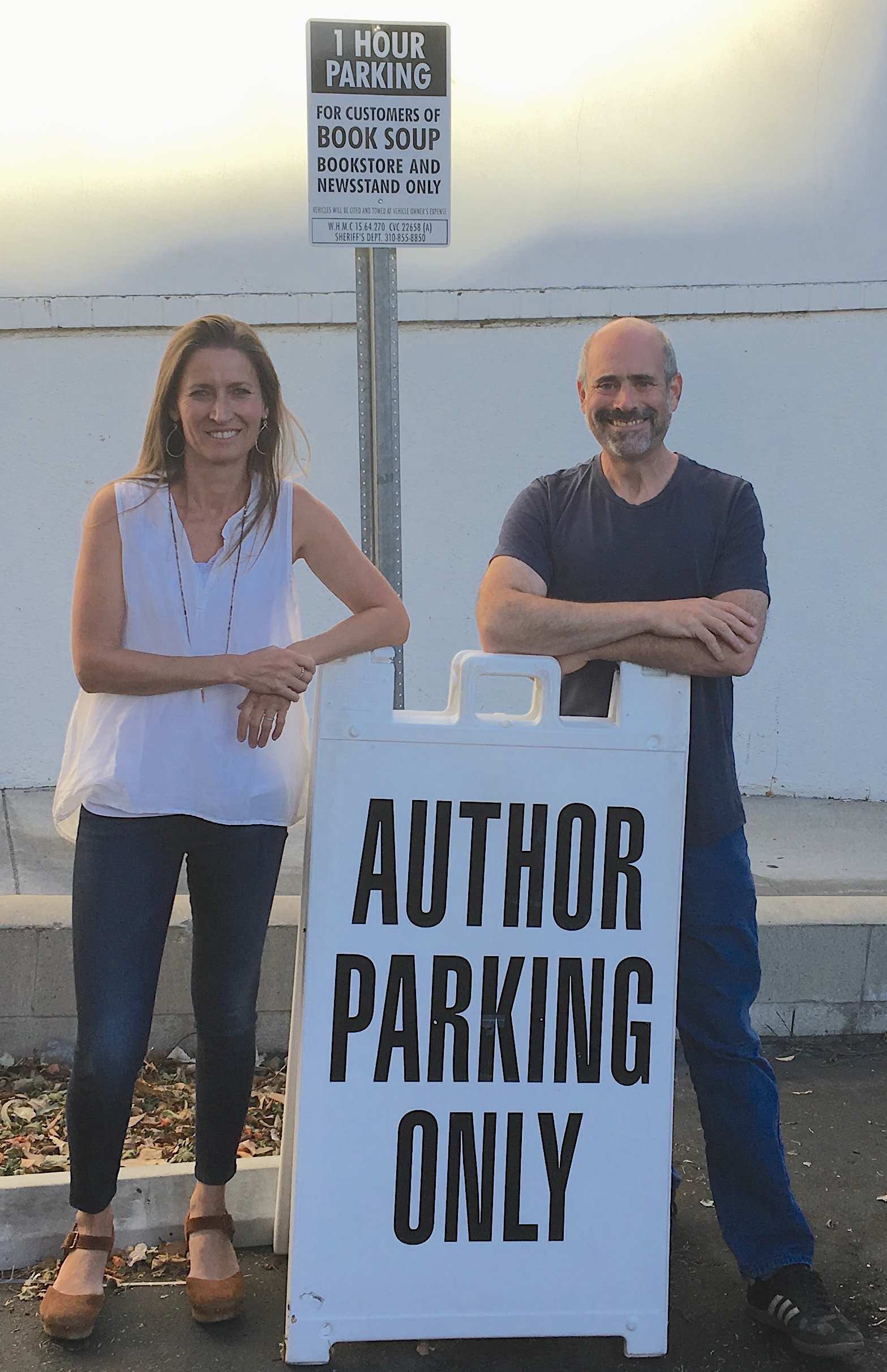 Mark Eisner and Jessica Powell presenting “venture of the infinite man” at Book Soup, LA